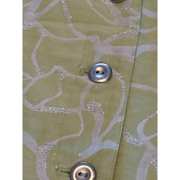 Chicos Blazer 2 Large Chartruese Silver Floral Black White Dots Jacket Lot of 2 - Picture 7 of 8